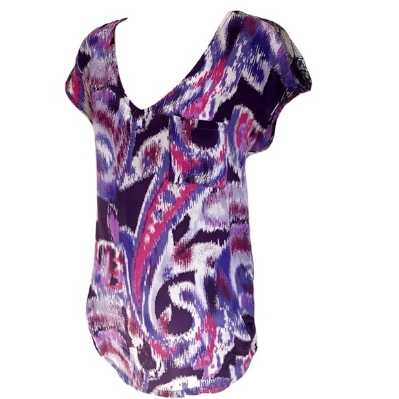 🆕 Gibson silk watercolor short sleeve blou… - Picture 1 of 9